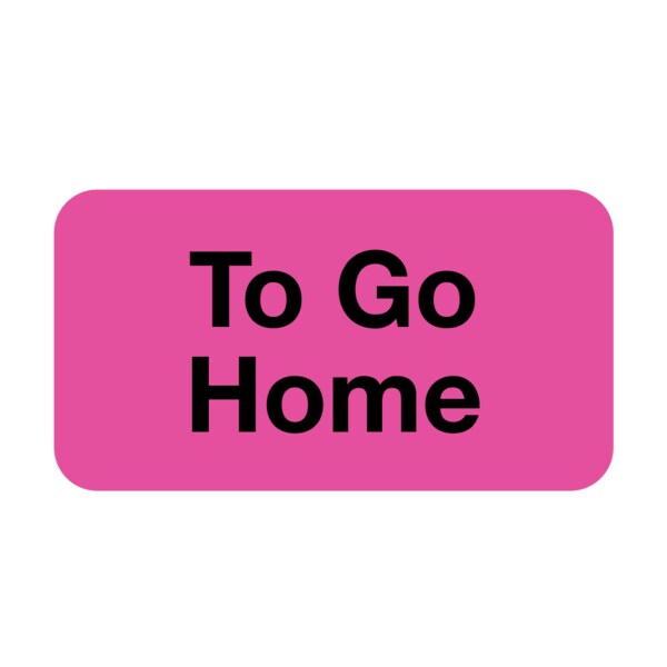 Nevs Label, To Go Home 7/8" x 1-5/8" Flr Pink w/Black VW-0012 - main